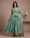 Sky Blue Pure Fendy Silk Elegant Salwar Suit - Front View | Samyak Fashion