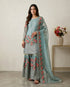 Sky Blue Pure Fendy Silk Elegant Salwar Suit - Front View | Samyak Fashion