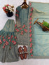 Sky Blue Pure Fendy Silk Elegant Salwar Suit - Side View | Samyak Fashion