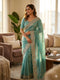 Sky Blue Soft Nc Vichitra Party Wear Saree With Blouse - Front View | Samyak Fashion