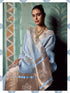 Sky Blue Tissue Cotton Party Wear Saree With Blouse - Side View | Samyak Fashion