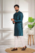 Teal Art Silk Mens Kurta With Payjama - Detail View | Samyak Fashion