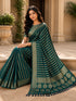 Teal Blue Georgette Saree With Blouse - Close-up View | Samyak Fashion