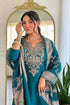 Teal Cotton Blend Salwar Suit - Detail View | Samyak Fashion