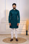 Teal Cotton Mens Kurta With Payjama - Front View | Samyak Fashion