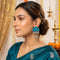 Teal Earrings - Front View | Samyak Fashion