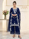 Teal Georgette Salwar Suit - Front View | Samyak Fashion