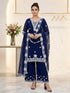Teal Georgette Salwar Suit - Front View | Samyak Fashion