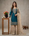Teal Heavy Gmy Silk Elegant Salwar Suit - Front View | Samyak Fashion