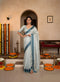 Teal Manipuri Kalam Silk Elegant Party Wear Saree Collection With Blouse - Front View | Samyak Fashion