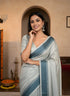 Teal Manipuri Kalam Silk Elegant Party Wear Saree Collection With Blouse - Close-up View | Samyak Fashion
