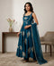 Teal Pure Fendy Silk Elegant Salwar Suit - Front View | Samyak Fashion