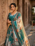 Teal Tabby Silk Lehenga Choli - Side View | Samyak Fashion