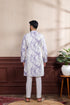 Voilet Art Silk Mens Kurta With Payjama - Back View | Samyak Fashion