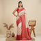 White Banarasi Soft Silk Party Wear Saree With Blouse - Front View | Samyak Fashion