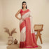 White Banarasi Soft Silk Party Wear Saree With Blouse - Front View | Samyak Fashion