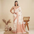 White Banarasi Soft Silk Party Wear Saree With Blouse - Front View | Samyak Fashion