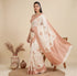 White Banarasi Soft Silk Party Wear Saree With Blouse - Back View | Samyak Fashion