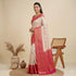 White Banarasi Soft Silk Party Wear Saree With Blouse - Side View | Samyak Fashion