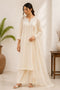 White Cotton Salwar Suit - Front View | Samyak Fashion