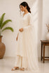 White Cotton Salwar Suit - Back View | Samyak Fashion