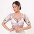 White Heavy Italian Silk Blouse - Front View | Samyak Fashion
