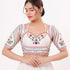 White Heavy Italian Silk Blouse - Back View | Samyak Fashion