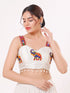 White Heavy Magic Cotton Blouse - Front View | Samyak Fashion