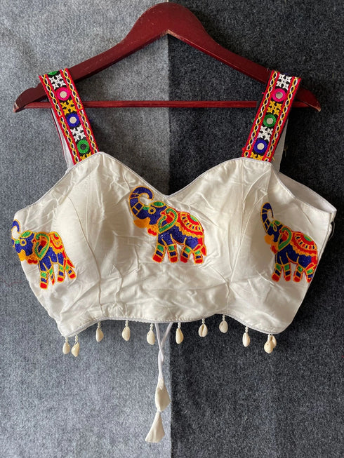 White Heavy Magic Cotton Blouse - Side View | Samyak Fashion