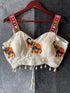 White Heavy Magic Cotton Blouse - Side View | Samyak Fashion
