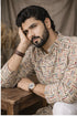 White Linen Mens Short Kurta - Side View | Samyak Fashion