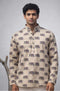 White Linen Mens Short Kurta - Front View | Samyak Fashion