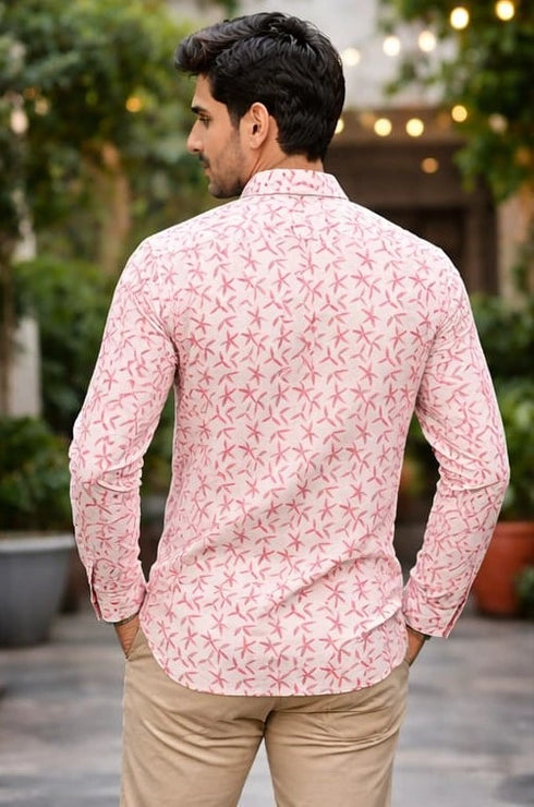 White Linen Mens Short Kurta - Back View | Samyak Fashion