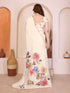 White Manipuri Silk Elegant Party Wear Saree Collection With Blouse - Detail View | Samyak Fashion