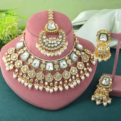 White Necklace - Back View | Samyak Fashion