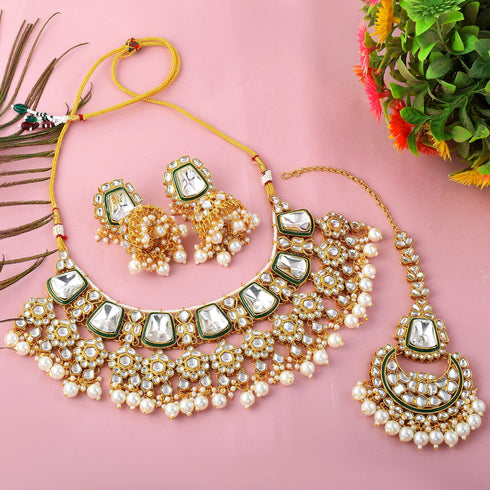 White Necklace - Side View | Samyak Fashion