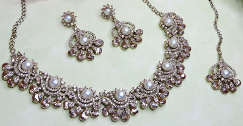 White Necklace - Detail View | Samyak Fashion