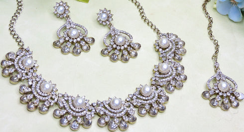 White Necklace - Detail View | Samyak Fashion