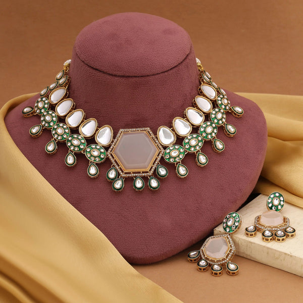 White Necklace - Front View | Samyak Fashion