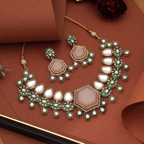 White Necklace - Back View | Samyak Fashion