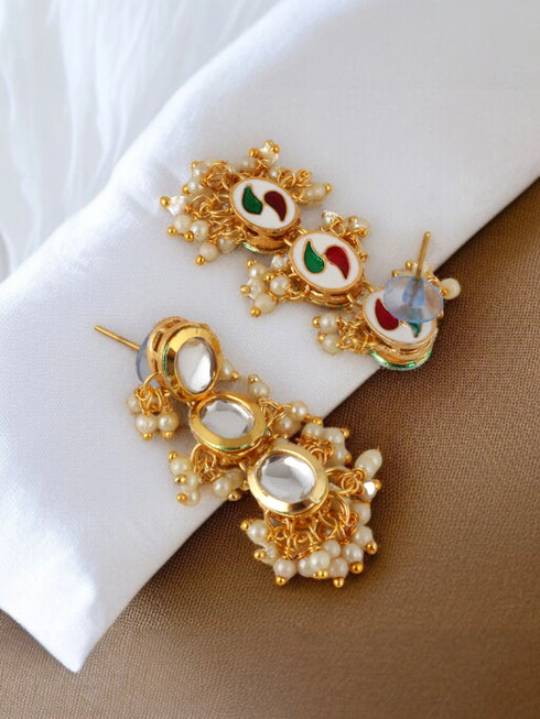 White Necklace Set - Detail View | Samyak Fashion
