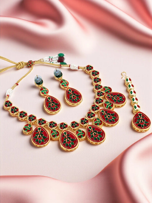 White Necklace Set - Close-up View | Samyak Fashion