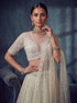 White Net Lehenga Choli - Side View | Samyak Fashion