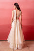 White Organza Elegant Party Wear Ready To Wear Saree Collection With Blouse - Back View | Samyak Fashion