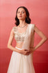 White Organza Elegant Party Wear Ready To Wear Saree Collection With Blouse - Side View | Samyak Fashion