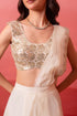 White Organza Elegant Party Wear Ready To Wear Saree Collection With Blouse - Detail View | Samyak Fashion