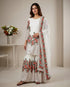 White Pure Fendy Silk Elegant Salwar Suit - Front View | Samyak Fashion
