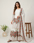 White Pure Fendy Silk Elegant Salwar Suit - Back View | Samyak Fashion