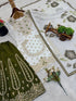 White Pure Gmy Silk Elegant Salwar Suit - Detail View | Samyak Fashion