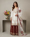 White Pure Gmy Silk Elegant Salwar Suit - Front View | Samyak Fashion